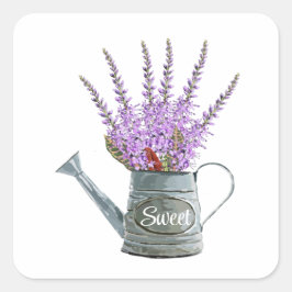 Herb Floral Sweet Bunch Vierkante Sticker