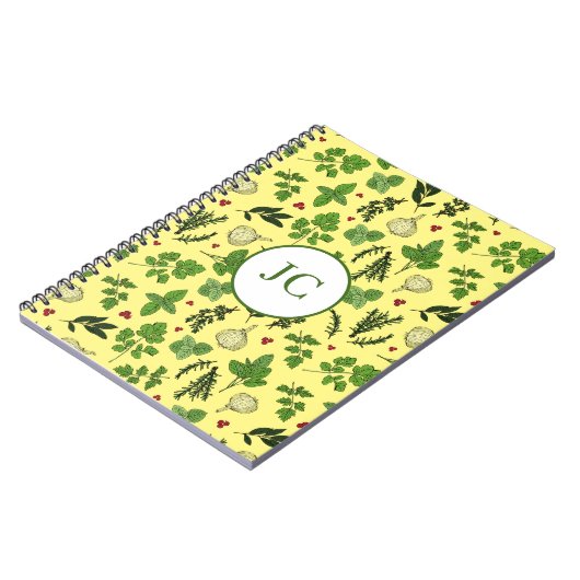 Herb Garden Kitchen Culinaire Herb Pattern Notitieboek (Linkerzijde)