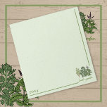 Herb Garden Notitieblok<br><div class="desc">Kruidentuin ontwerp in mooie greens. Tuinnotities voor kruidenplanten of ideeën. Personaliseer met Naam of Datum. Geweldig cadeau voor een tuinman.</div>