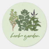 Herb Garden Ronde Sticker (Voorkant)