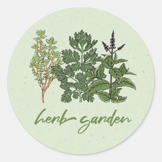 Herb Garden Ronde Sticker (Voorkant)