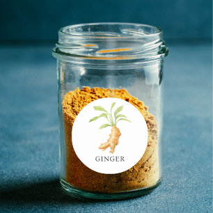 Herb Ginger Waterverf Ronde Sticker