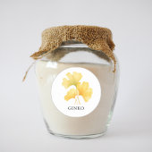 Herb Ginko Waterverf Ronde Sticker