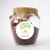 Herb Ginseng Waterverf Ronde Sticker