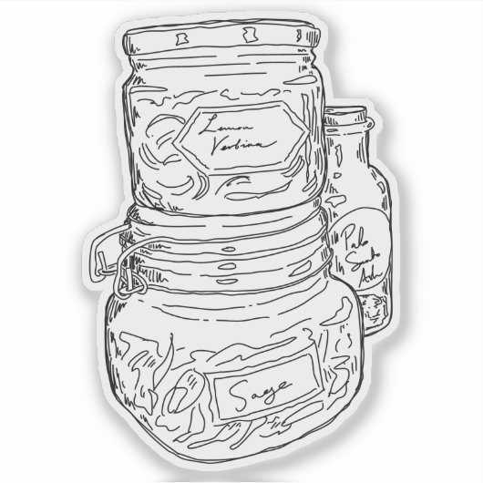 Herb Jars Sticker (Voorkant)