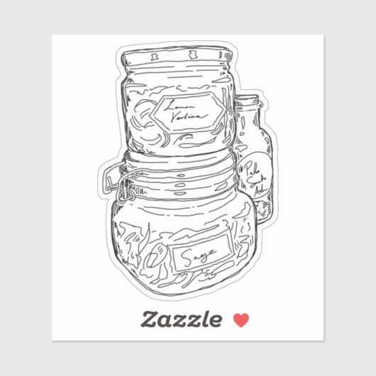 Herb Jars Sticker (Vel)