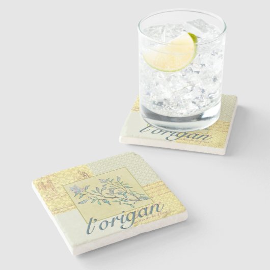 Herb Oregano Stone Onderzetter (Zijkant)