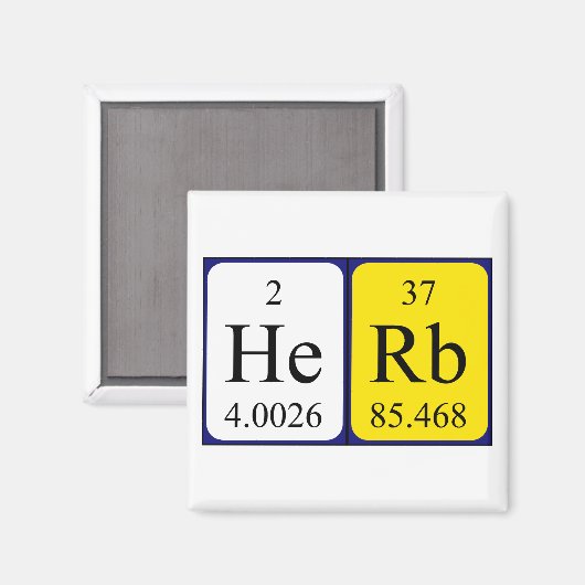 Herb periodiek table name magnet (Voorkant / Achterkant)