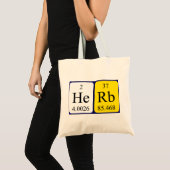 Herb periodieke tabelnaam canvas tas (Voorkant (product))