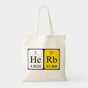 Herb periodieke tabelnaam canvas tas