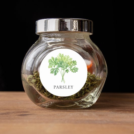 Herb Peterselie Waterverf Ronde Sticker