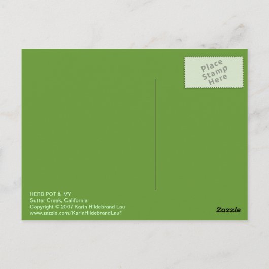 Herb Pot & Ivy Briefkaart (Achterkant)