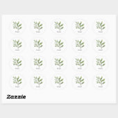 Herb Sage Waterverf Ronde Sticker (Vel)