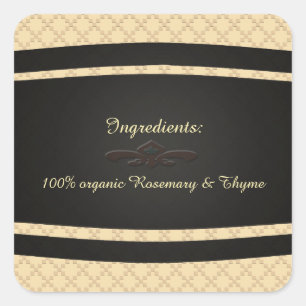 Herb & Spice/U-plukkleurige zwarte-binnenste laag Vierkante Sticker