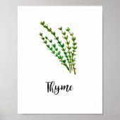 Herb Waterverf Tekening Word Art Poster (Voorkant)