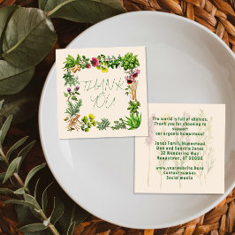 Herbal Goodness Small Thank You Customer Insert Vierkante Visitekaartje