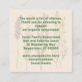 Herbal Goodness Small Thank You Customer Insert Vierkante Visitekaartje (Achterkant)