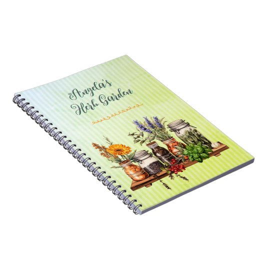 Herbal Jars Growers Personalized Garden Journal Notitieboek (Rechterzijde)
