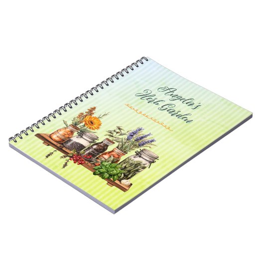 Herbal Jars Growers Personalized Garden Journal Notitieboek (Linkerzijde)