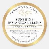 Herbal Tea Coffee Gold Homemade Product Label (Voorkant)