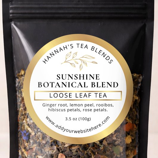 Herbal Tea Coffee Gold Homemade Product Label