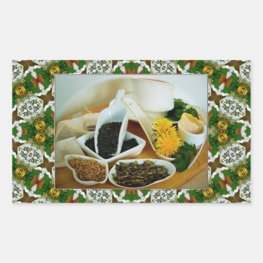 HERBAL TEATIME # 2 ~ Rechthoekige envelopzegel Rechthoekige Sticker (Voorkant)
