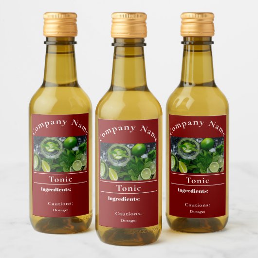 Herbal Tonic Label Wijn Etiket (Flessen)