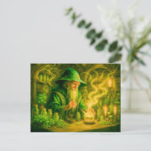 Herbalist beeld in mystieke olieverfschilderij feestdagenkaart (Staand voorkant)