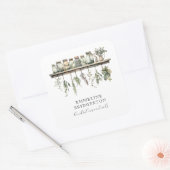 Herbalist Botanical Apothecary Product  Vierkante Sticker (Envelop)