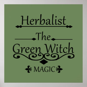 herbalist de groene heks magie poster