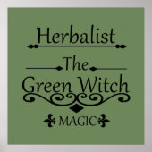 herbalist de groene heks magie poster (Voorkant)