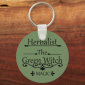 herbalist de groene heks magie sleutelhanger (Voorkant)
