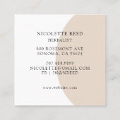 Herbalist geïllustreerde mortierstamper vierkante visitekaartje (Achterkant)