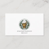 Herbalist geïllustreerde mortierstamper visitekaartje (Voorkant)