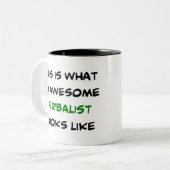 herbalist, geweldige tweekleurige koffiemok (Voorkant links)