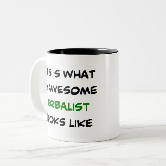 herbalist, geweldige tweekleurige koffiemok (Voorkant links)