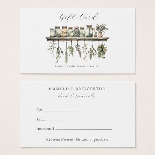 Herbalist Gift Certificate Visitekaartje (Voorkant /achterkant)