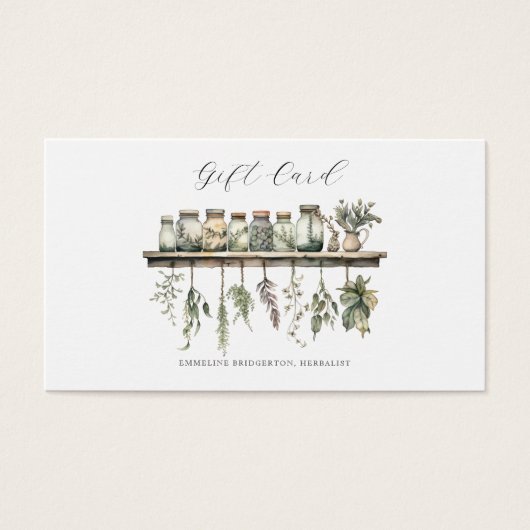 Herbalist Gift Certificate Visitekaartje (Voorkant)