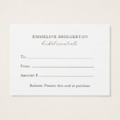 Herbalist Gift Certificate  Visitekaartje (Achterkant)