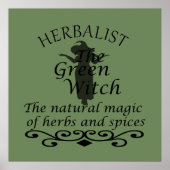 herbalist groene heks poster (Voorkant)