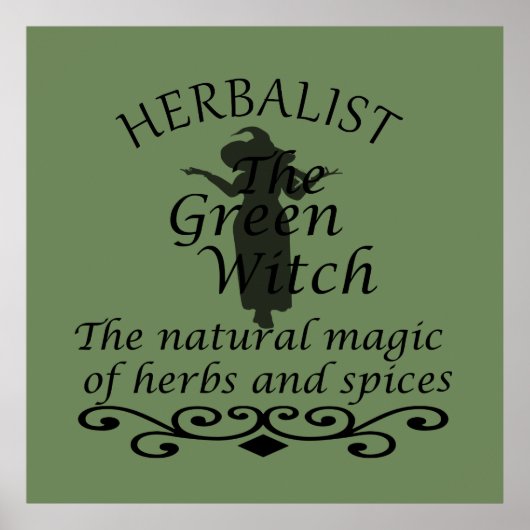 herbalist groene heks poster (Voorkant)