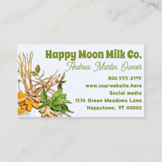 Herbalist Herb Design Visitekaartjes (Voorkant)