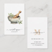 Herbalist Natuurgeneeskunde Mortel Pestle Visitekaartje (Voorkant / Achterkant)