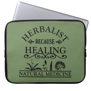 Herbalist natuurlijke geneeskunde soorten kruiden laptop sleeve