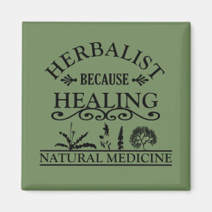 Herbalist natuurlijke geneeskunde soorten kruiden magneet