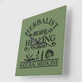 Herbalist natuurlijke geneeskunde soorten kruiden vierkante klok (Hoek)