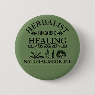 herbalist omdat genezing ronde button 5,7 cm