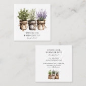 Herbalist Planten Waterverf Vierkante Visitekaartje (Voorkant / Achterkant)