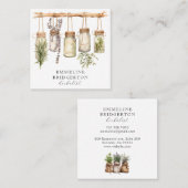 Herbalist Planten Waterverf Vierkante Visitekaartje (Voorkant / Achterkant)