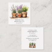 Herbalist Planten Waterverf Vierkante Visitekaartje (Voorkant / Achterkant)